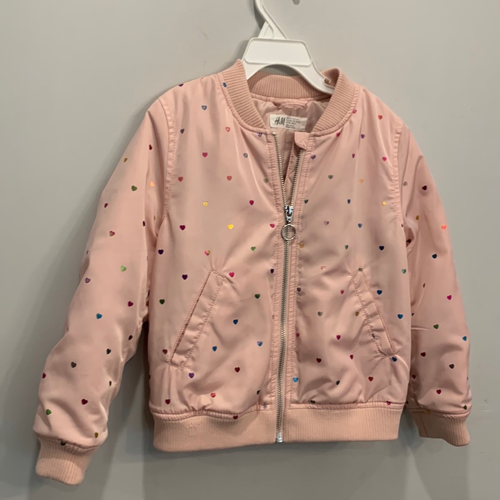 H&M Girls Pink Zippered Jacket Size 5-6